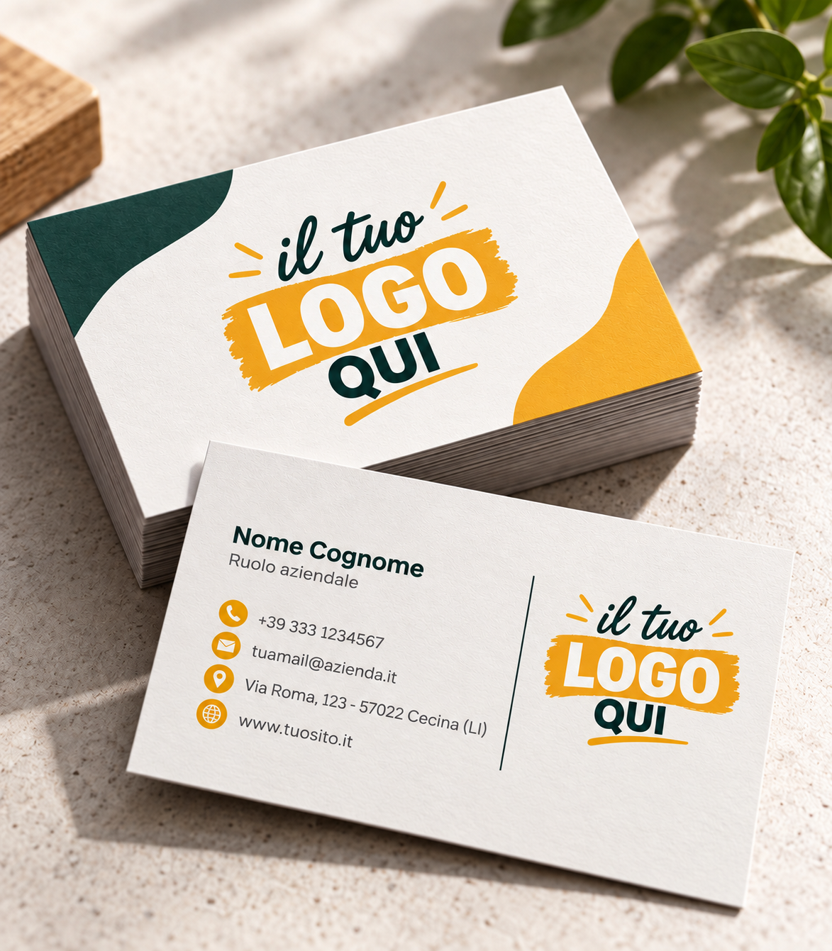 Biglietti da visita personalizzati con logo e dati aziendali