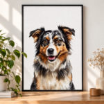 Manifesto personalizzato con ritratto di cane in cornice